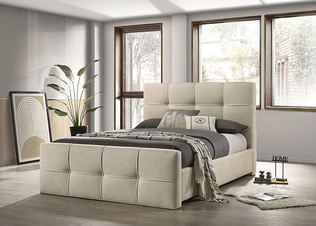 Merced Bed Gray & Ivory - Carl's Furniture (Garden City, KS)