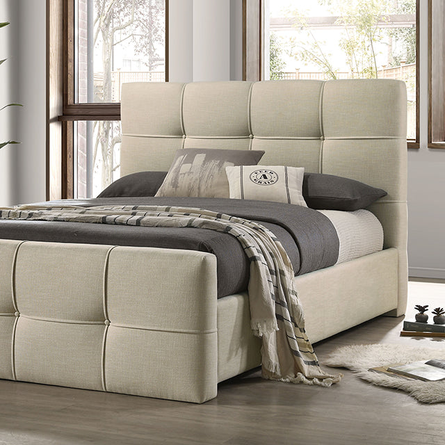 Merced Bed Gray & Ivory - Carl's Furniture (Garden City, KS)