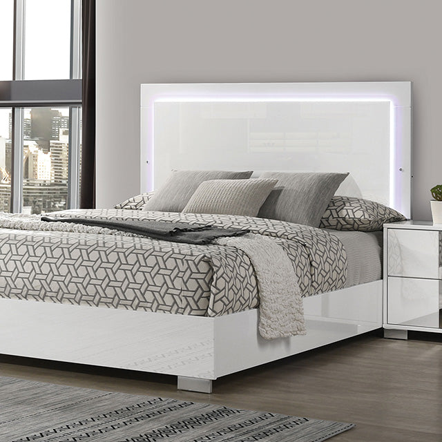 Sinistra Bed Beige, Black, White - Carl's Furniture (Garden City, KS)