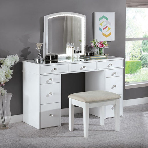 Louise Vanity W/ Stool - Carl's Furniture (Garden City, KS)
