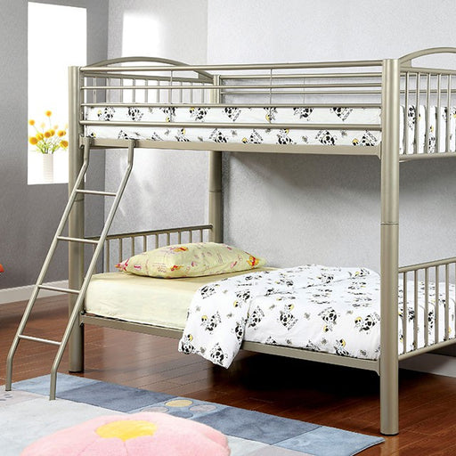 Lovia Metallic Gold Twin/Twin Bunk Bed - Carl's Furniture (Garden City, KS)