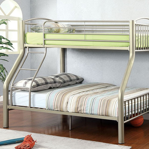 Lovia Metallic Gold Twin/Full Bunk Bed - Carl's Furniture (Garden City, KS)