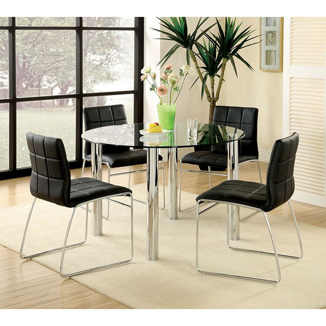 Kona I Chrome Round Dining Table - Carl's Furniture (Garden City, KS)