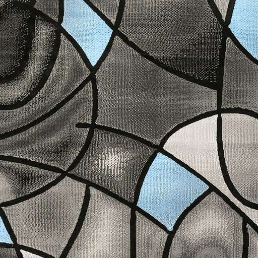 Sivas Area Rug Black & Blue - Carl's Furniture (Garden City, KS)