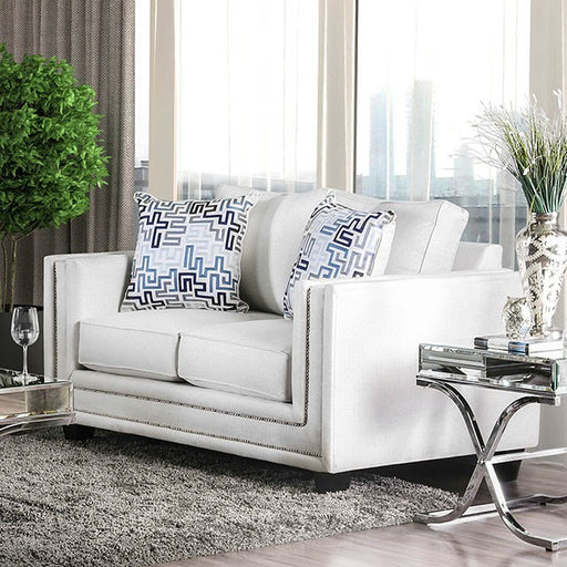 Ilse Off-White/Blue Love Seat - Carl's Furniture (Garden City, KS)
