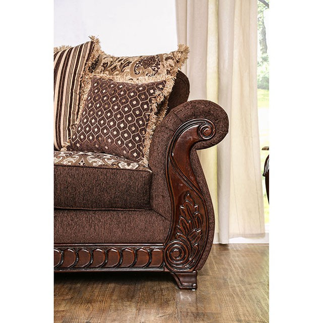 TABITHA Brown Love Seat, Brown - Carl's Furniture (Garden City, KS)
