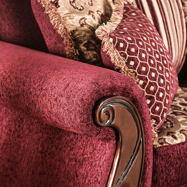 TABITHA Wine Love Seat, Wine - Carl's Furniture (Garden City, KS)