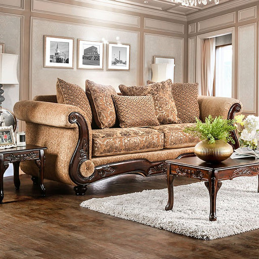 NICANOR Tan/Gold Sofa - Carl's Furniture (Garden City, KS)