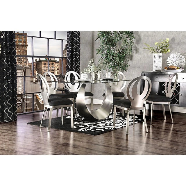ORLA Silver/Black Dining Table