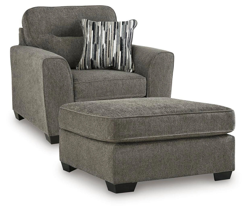 Olten Living Room Set - Graphite 2-Piece: Oversized Chair/Oversized Accent Ottoman