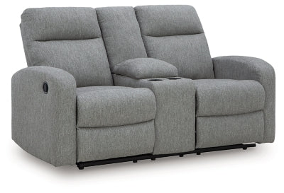 Gauntlet Reclining Loveseat with Console - Carl's Furniture (Garden City, KS)
