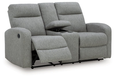 Gauntlet Reclining Loveseat with Console - Carl's Furniture (Garden City, KS)
