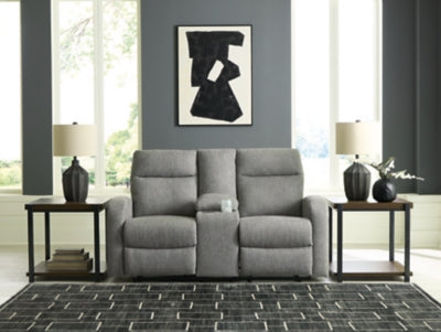 Gauntlet Reclining Loveseat with Console - Carl's Furniture (Garden City, KS)