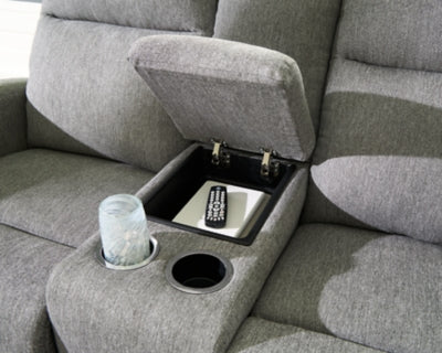 Gauntlet Reclining Loveseat with Console - Carl's Furniture (Garden City, KS)