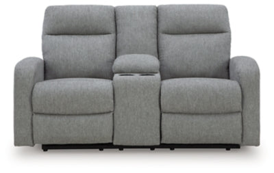 Gauntlet Reclining Loveseat with Console - Carl's Furniture (Garden City, KS)