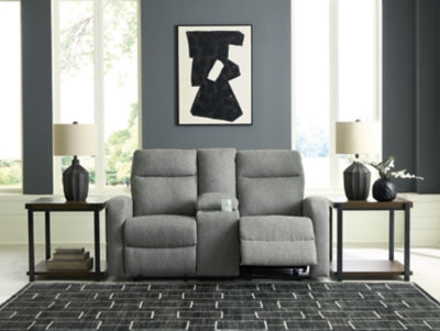 Gauntlet Reclining Loveseat with Console - Carl's Furniture (Garden City, KS)
