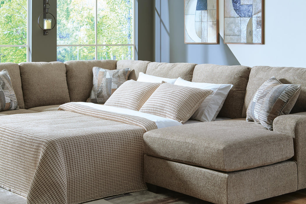 Newellen Sleeper Sectional with Chaise - Carl's Furniture (Garden City, KS)