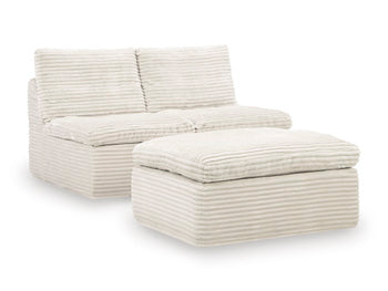 Fannin Armless Chair with Ottoman - Carl's Furniture (Garden City, KS)