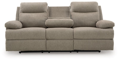 Side-Swipe Reclining Sofa with Drop Down Table - Carl's Furniture (Garden City, KS)