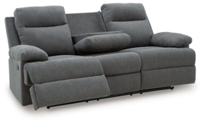 Side-Swipe Reclining Sofa with Drop Down Table - Carl's Furniture (Garden City, KS)