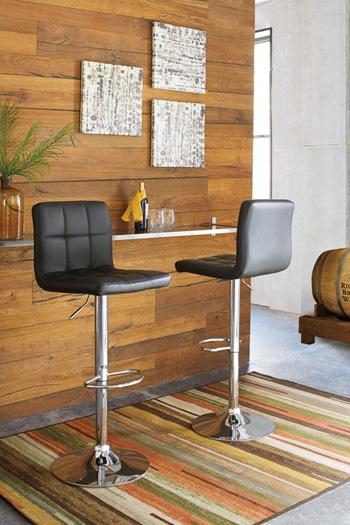 Bellatier Adjustable Height Bar Stool - Carl's Furniture (Garden City, KS)