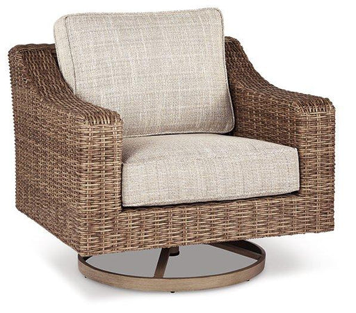 Beachcroft Outdoor Swivel Lounge with Cushion - Carl's Furniture (Garden City, KS)