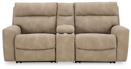Next-Gen DuraPella Power Reclining Sectional Loveseat with Console - Carl's Furniture (Garden City, KS)