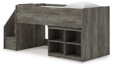 Frandern Loft Bed with Bookcase Storage - Carl's Furniture (Garden City, KS)