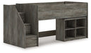 Frandern Loft Bed with Bookcase Storage - Carl's Furniture (Garden City, KS)