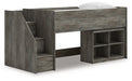 Frandern Loft Bed with Bookcase Storage - Carl's Furniture (Garden City, KS)