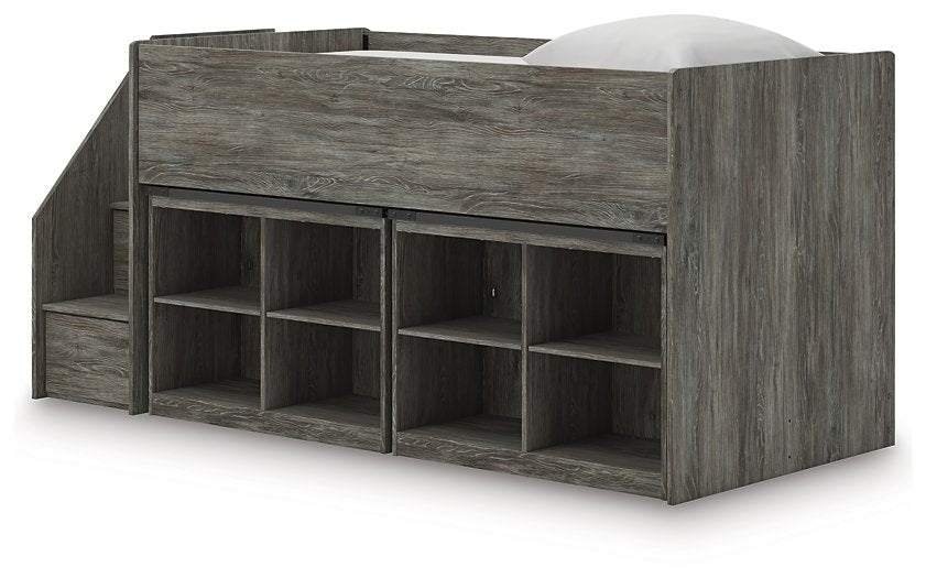 Frandern Loft Bed with Bookcase Storage - Carl's Furniture (Garden City, KS)