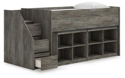 Frandern Loft Bed with Bookcase Storage - Carl's Furniture (Garden City, KS)