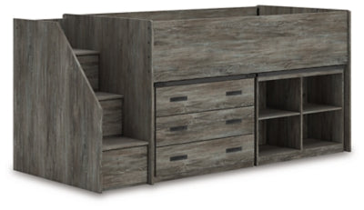 Frandern Loft Bed with Bookcase and Drawer Storage