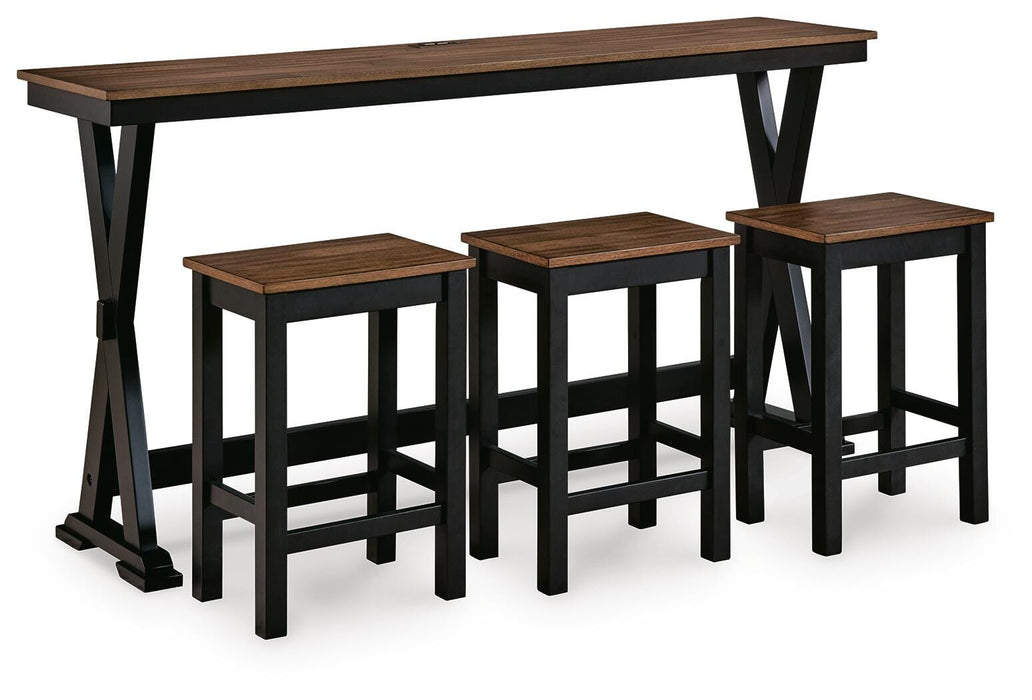 Wildenauer Counter Height Dining Table and 3 Barstools Set - Carl's Furniture (Garden City, KS)