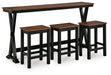 Wildenauer Counter Height Dining Table and 3 Barstools Set - Carl's Furniture (Garden City, KS)