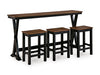 Wildenauer Counter Height Dining Table and 3 Barstools Set - Carl's Furniture (Garden City, KS)