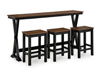 Wildenauer Counter Height Dining Table and 3 Barstools Set - Carl's Furniture (Garden City, KS)