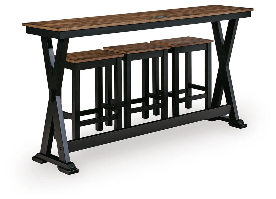 Wildenauer Counter Height Dining Table and 3 Barstools Set - Carl's Furniture (Garden City, KS)