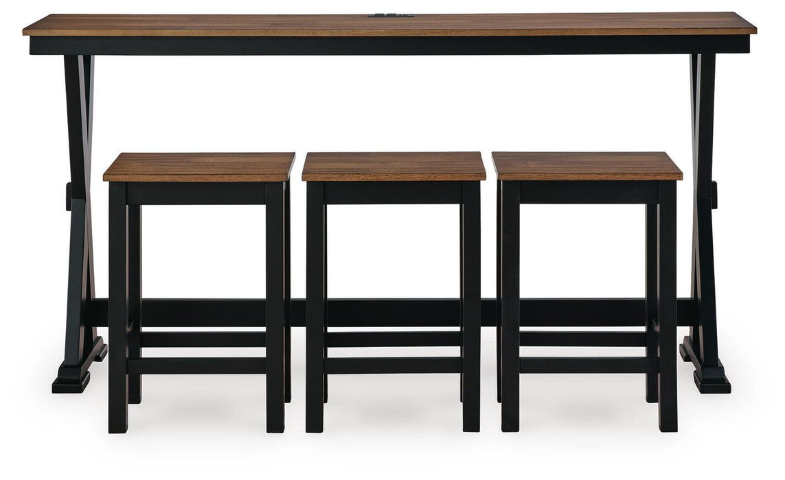 Wildenauer Counter Height Dining Table and 3 Barstools Set - Carl's Furniture (Garden City, KS)