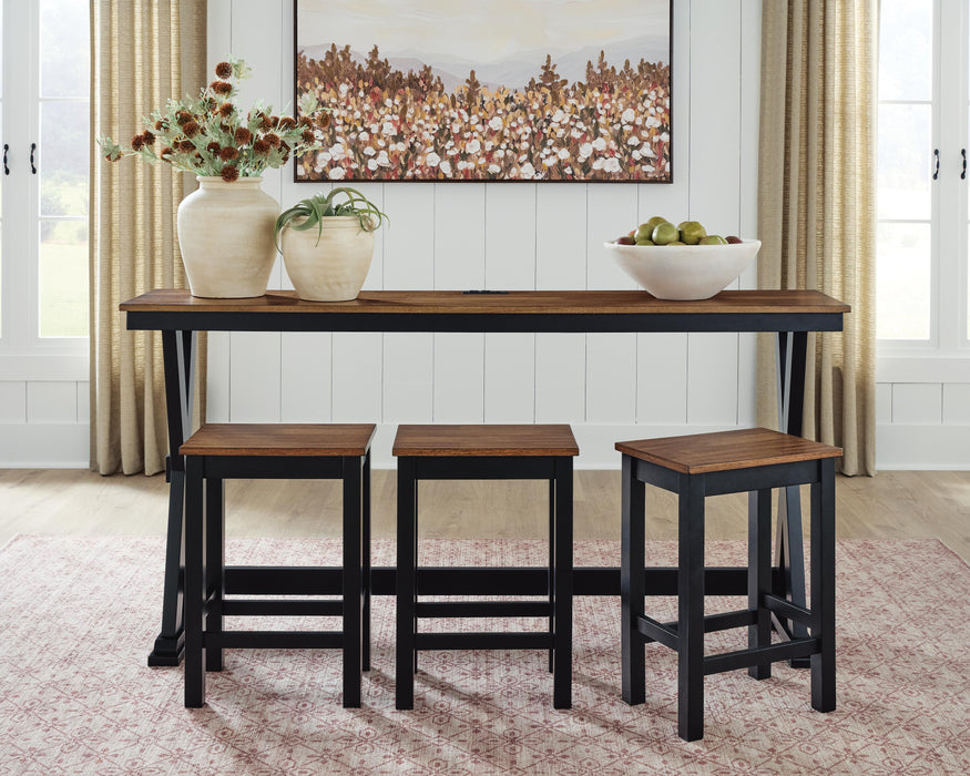 Wildenauer Counter Height Dining Table and 3 Barstools Set - Carl's Furniture (Garden City, KS)