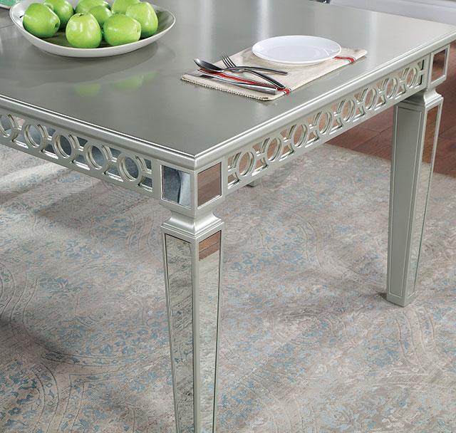 ADALIA Dining Table, Silver - Carl's Furniture (Garden City, KS)