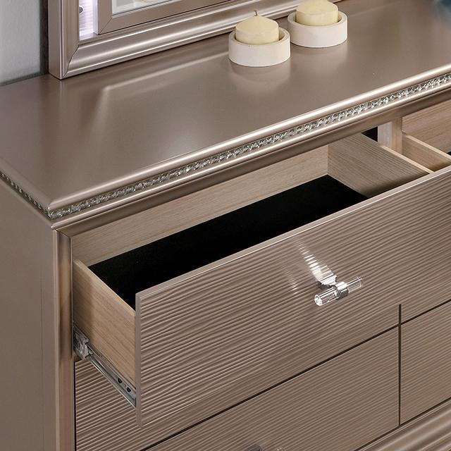 ALLIE Dresser Beige & Rose Gold - Carl's Furniture (Garden City, KS)