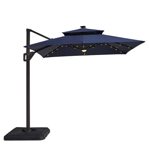 Xico 8 Ft Square Umbrella w/ Double Top w/ LED Light + 37" Large Base - Carl's Furniture (Garden City, KS)