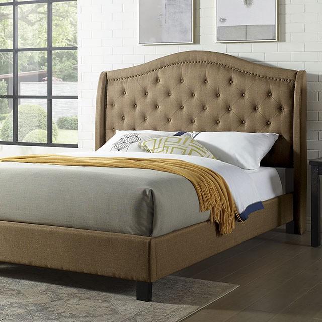 Carly Cal.King, E.King, Full, & Queen Bed Grey & Brown - Carl's Furniture (Garden City, KS)