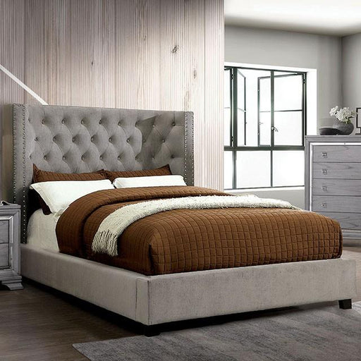 Cayla Cal.King, E.King, & Queen Bed Silver & Grey - Carl's Furniture (Garden City, KS)