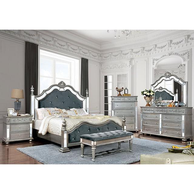 Azha Silver/Gray Cal.King & Queen Bed - Carl's Furniture (Garden City, KS)