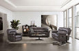 JOSIAS Sofa, Dark Gray Leatherette - Carl's Furniture (Garden City, KS)