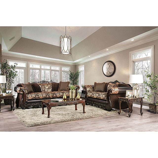 Newdale Brown/Gold Sofa - Carl's Furniture (Garden City, KS)