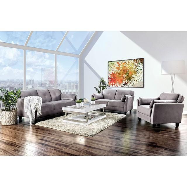 YSABEL Warm Gray Love Seat, Warm Gray (K/D) - Carl's Furniture (Garden City, KS)