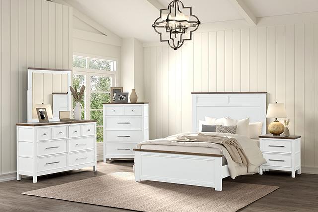 Pinetop 4 & 5 Piece Twin Bedroom Set White & Blue - Carl's Furniture (Garden City, KS)